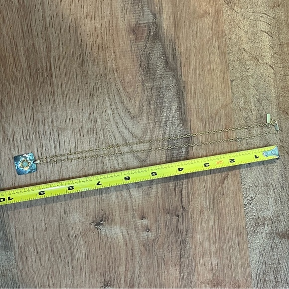 Holly Yashi niobium handmade gold tone oval link chain necklace flower pendant - Picture 9 of 16